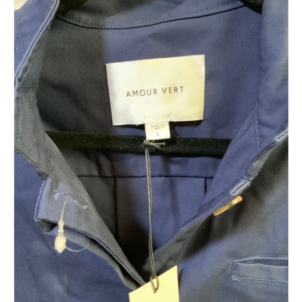 Amour Vert Ambrie Navy Canvas Utility Jacket - Size L - NWT - Picture 3 of 5
